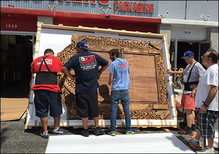 Packing and crating antique mirror shipping from Los Angeles to Europe