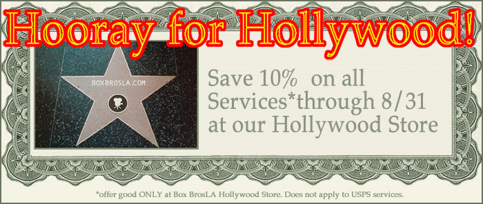  Save 10% on all packing, shipping services and supplies at Goodman Packing & Shipping Hollywood store through  Aug. 31st 2015