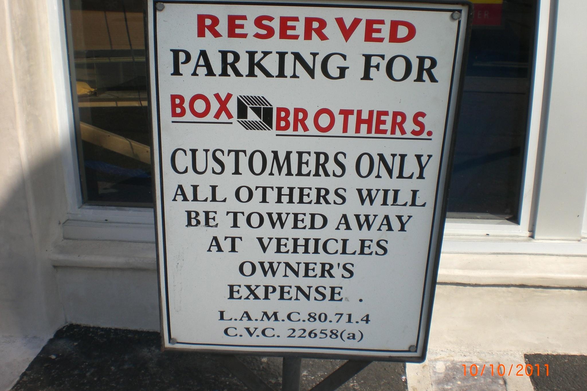 <a href="/image/image-galleries/box-brothers-la/reserved-parking-onlyfor-you">Reserved Parking Only(for YOU)</a>